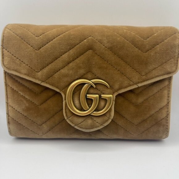 GUCCI MARMONT FLAP BAG MATELASSE VELVET - Picture 2 of 3